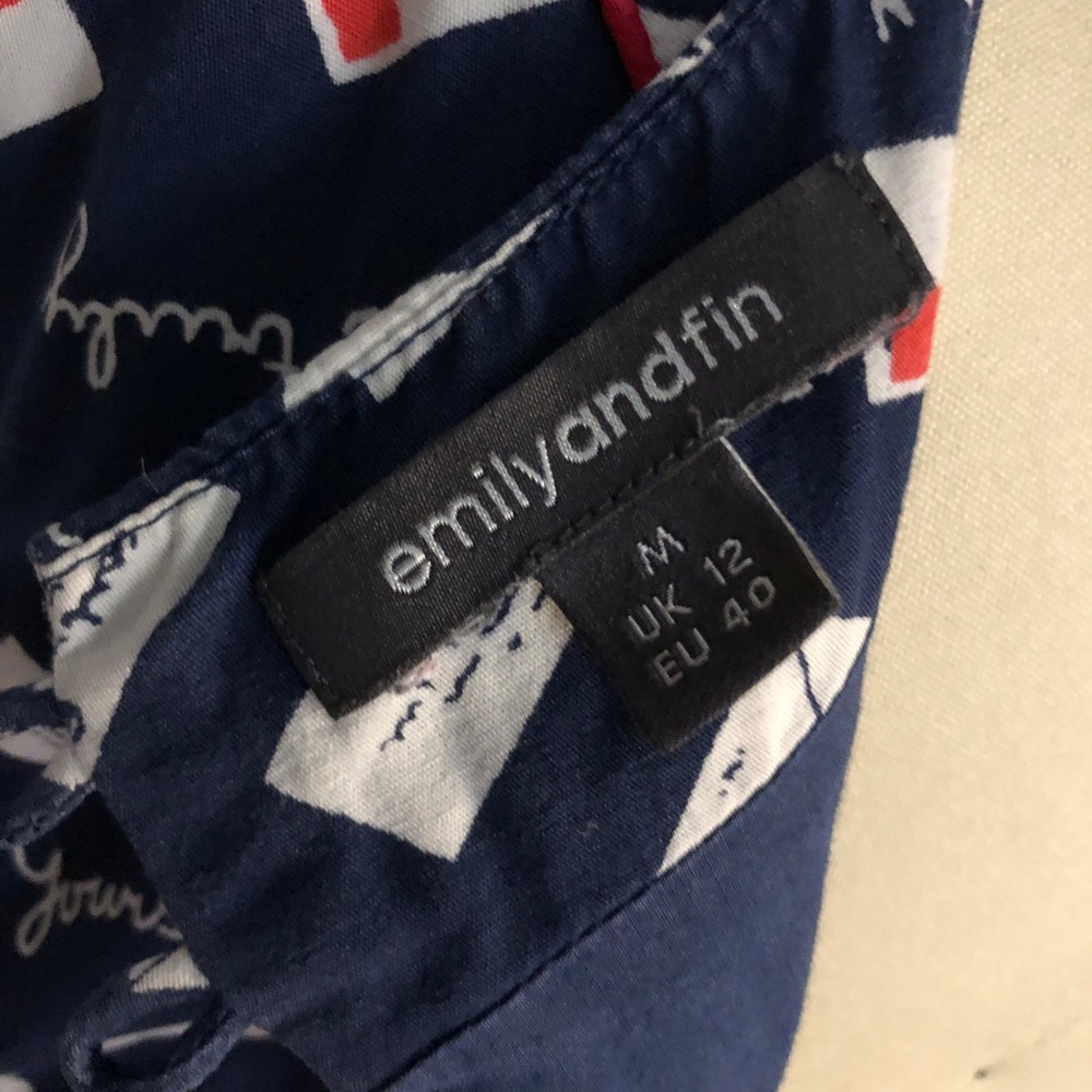 Emily & Fin Yours Truly Love Letter Retro Dress Modcloth Size MD *Pockets!* - Picture 8 of 12